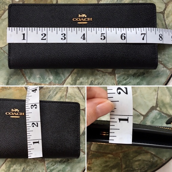 โSOLDโ โจHPโจ NWT Coach Slim Black Crossgrain Wallet - Picture 11 of 11